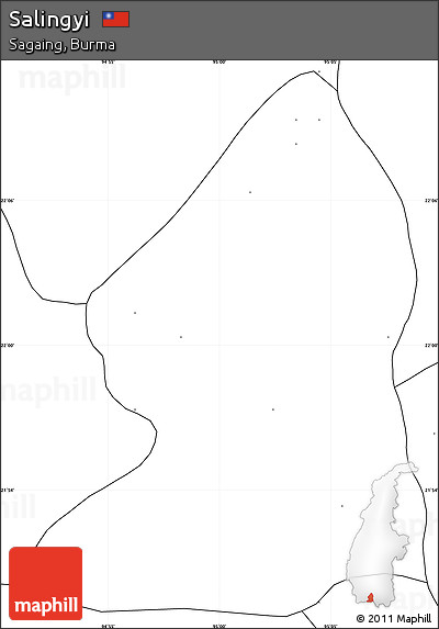Blank Simple Map of Salingyi, no labels