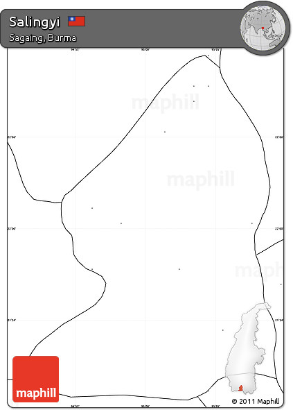 Blank Simple Map of Salingyi, no labels