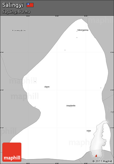 Gray Simple Map of Salingyi