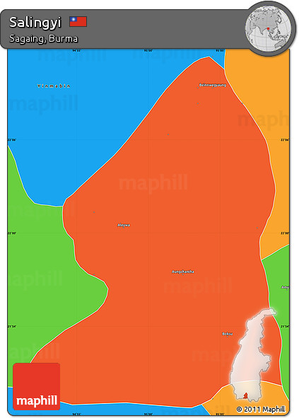 Political Simple Map of Salingyi