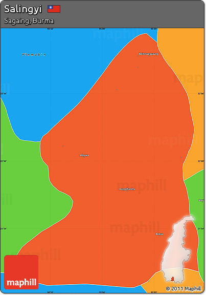 Political Simple Map of Salingyi