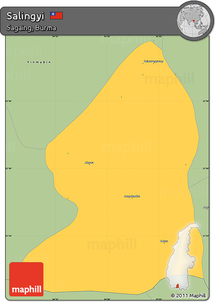 Savanna Style Simple Map of Salingyi