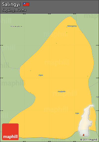 Savanna Style Simple Map of Salingyi