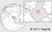 Blank Location Map of Shwebo, highlighted country