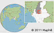 Savanna Style Location Map of Shwebo, highlighted country, highlighted parent region