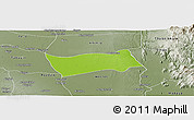 Physical Panoramic Map of Shwebo, semi-desaturated