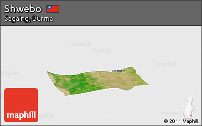 Satellite Panoramic Map of Shwebo, single color outside