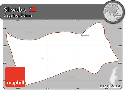 Gray Simple Map of Shwebo, cropped outside