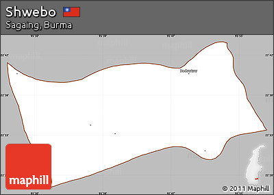 Gray Simple Map of Shwebo, cropped outside
