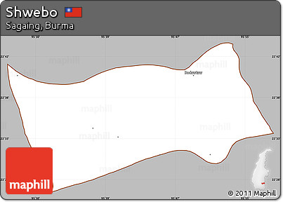 Gray Simple Map of Shwebo, cropped outside