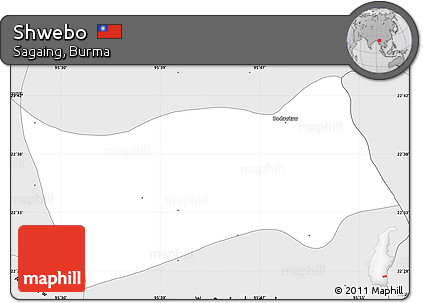Silver Style Simple Map of Shwebo