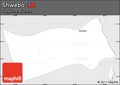 Silver Style Simple Map of Shwebo, single color outside