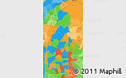 Political Simple Map of Sagaing, political shades outside