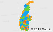 Political Simple Map of Sagaing, single color outside