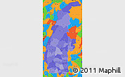 Political Shades Simple Map of Sagaing, political outside