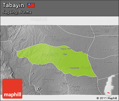 Physical 3D Map of Tabayin, desaturated