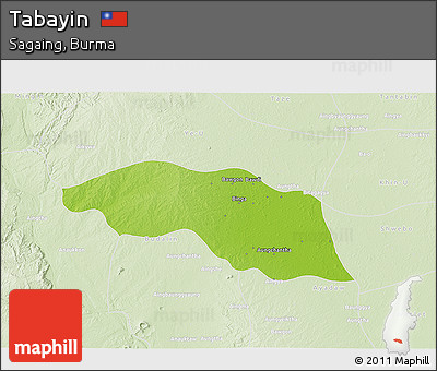 Physical 3D Map of Tabayin, lighten