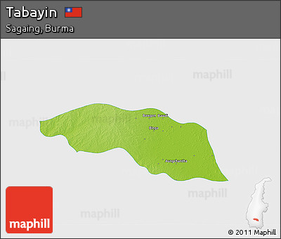 Physical 3D Map of Tabayin, single color outside