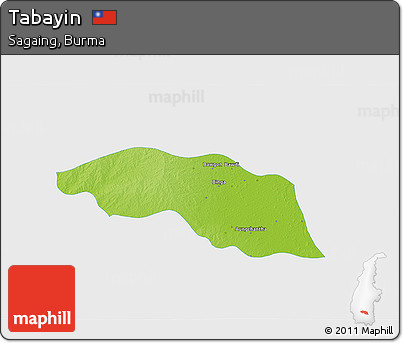 Physical 3D Map of Tabayin, single color outside