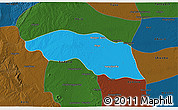 Political 3D Map of Tabayin, darken