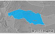 Political 3D Map of Tabayin, desaturated