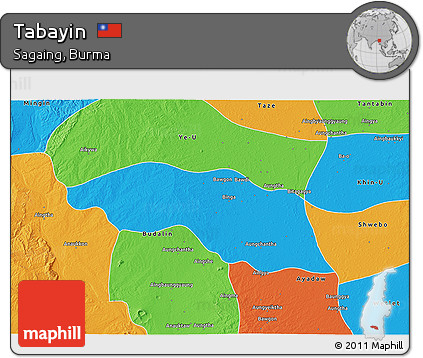Political 3D Map of Tabayin