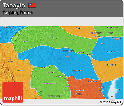 Political 3D Map of Tabayin