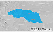 Political 3D Map of Tabayin, lighten, desaturated