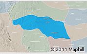 Political 3D Map of Tabayin, lighten, semi-desaturated