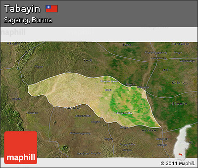 Satellite 3D Map of Tabayin, darken