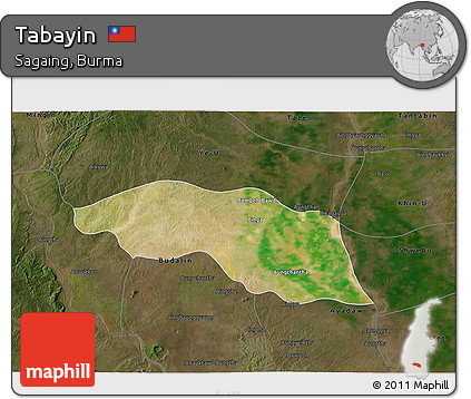 Satellite 3D Map of Tabayin, darken