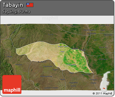 Satellite 3D Map of Tabayin, darken