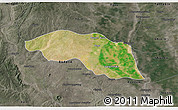 Satellite 3D Map of Tabayin, darken, semi-desaturated