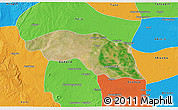 Satellite 3D Map of Tabayin, political outside