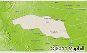 Shaded Relief 3D Map of Tabayin, physical outside