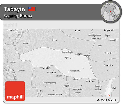 Silver Style 3D Map of Tabayin