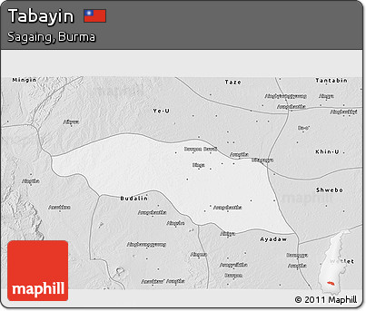 Silver Style 3D Map of Tabayin