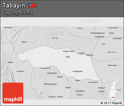 Silver Style 3D Map of Tabayin