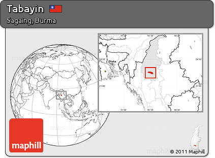 Blank Location Map of Tabayin, highlighted parent region