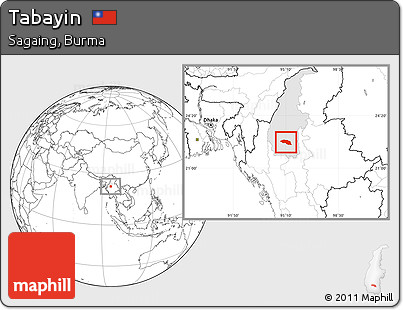 Blank Location Map of Tabayin, highlighted parent region