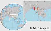 Gray Location Map of Tabayin, within the entire country