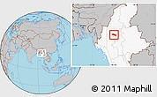 Gray Location Map of Tabayin, highlighted country