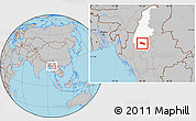 Gray Location Map of Tabayin, highlighted parent region