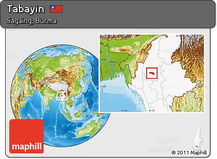 Physical Location Map of Tabayin, highlighted country