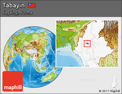 Physical Location Map of Tabayin, highlighted country