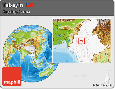 Physical Location Map of Tabayin, highlighted country
