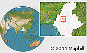 Satellite Location Map of Tabayin, highlighted country