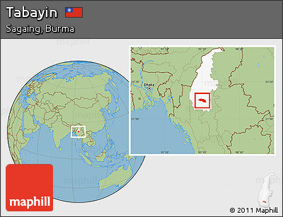 Savanna Style Location Map of Tabayin, highlighted parent region