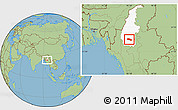 Savanna Style Location Map of Tabayin, highlighted parent region