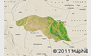 Satellite Map of Tabayin, shaded relief outside